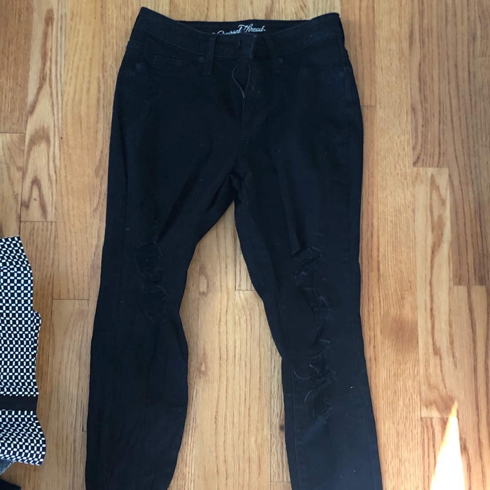 Black Skinny Ripped Jeans